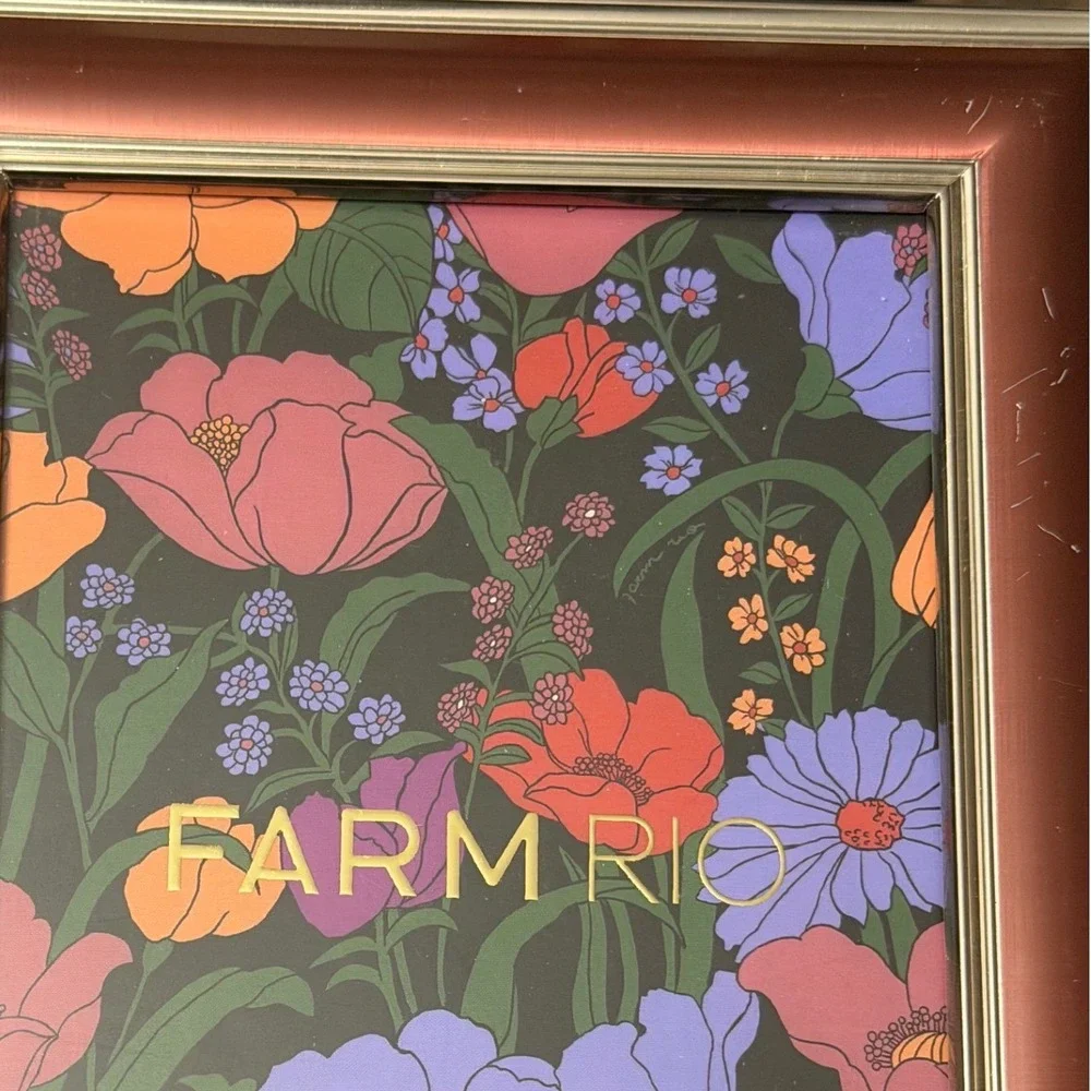Flawed Gem! Farm Rio Newport Hue Merlot 5x7 Picture Frame Rose Gold Metallic